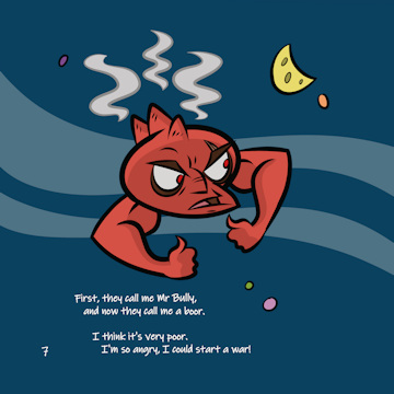 Mr Bully Mars - Roman god of war planet character from The Playful Planets